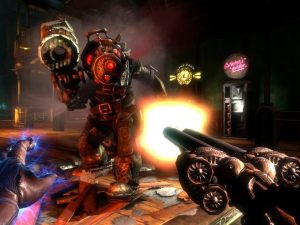 Bioshock 2 A Little Sister gathering Adam