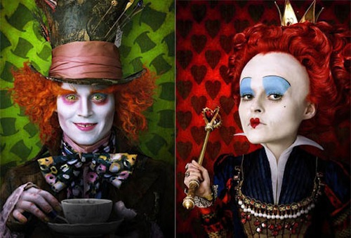 Alice in Wonderland Johnny Depp and Helena Bonham-Carter in Tim Burton's Alice in Wonderland